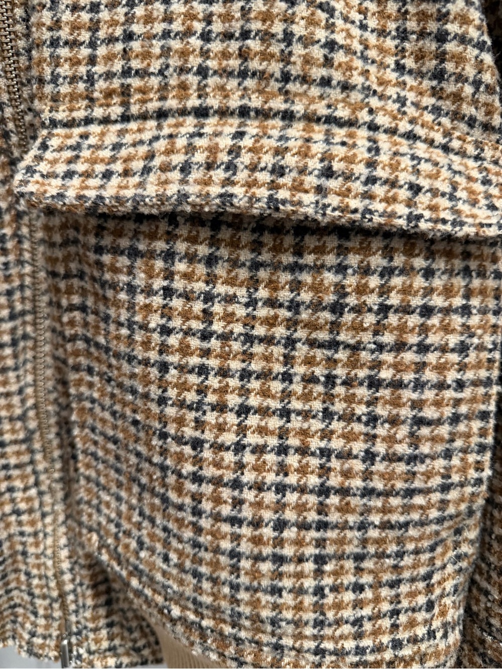 Free People Spearmint Cozy Houndstooth Sherpa-Collar Bomber Jacket - Medium - Picture 3 of 8